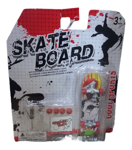 Set Mini Juego Skate Para Dedos Patineta + 4 Ruedas Repuesto