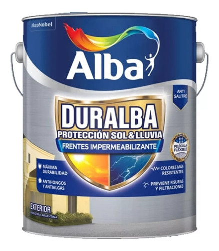 Alba Duralba Frentes y Muros Impermeabilizante Blanco 4 Litros Mate