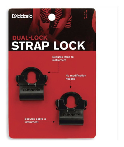 Strap Lock Seguro Correa De Guitarra Straplock Dadario Negro