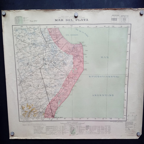 Mapa Mar Del Plata Instituto Geográfico Militar Junio 1953