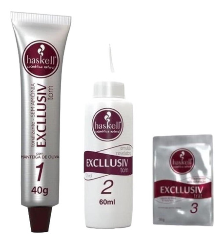 Kit 4 Tonalizante Haskell 500 Castanho Claro Tom 4 Castanho