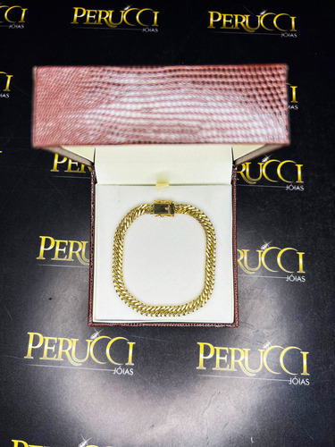 Pulseira Elos Duplos 20 Gramas Ouro 18k Maciço