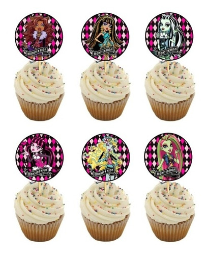 Cake Topper Monsters High Cupcakes Cumpleaños Decoración