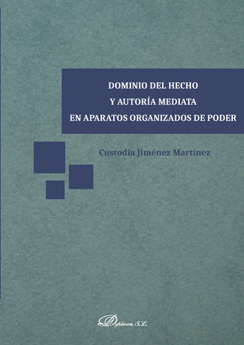 Dominio Del Hecho Y Autoría Mediata En Aparatos Organizados De Poder., De Jiménez Martínez , Custodia.., Vol. 1.0. Editorial Dykinson S.l., Tapa Blanda, Edición 1.0 En Español, 2018