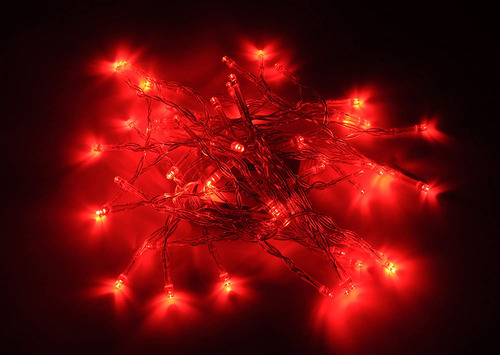 Funciona Con Pilas Rojo 40 Led Cadena De Luces De Hadas...