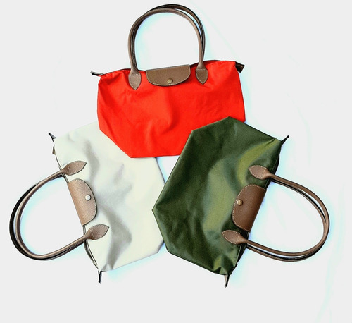 Bolso Plegable Cuero Vacuno Legítimo Y Tela Impermeable :