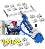 Comprar Flejadora Manual Para Fleje De Acero Inoxidable Con 100 Grapa BOWOSHEN Flejadora Manual Para Fleje Metálico, Kit Flejadora De Acero Inoxidable