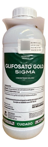 Herbicida Total Glifosato Gold 60% Mata Todo X1lt Sigma Agro