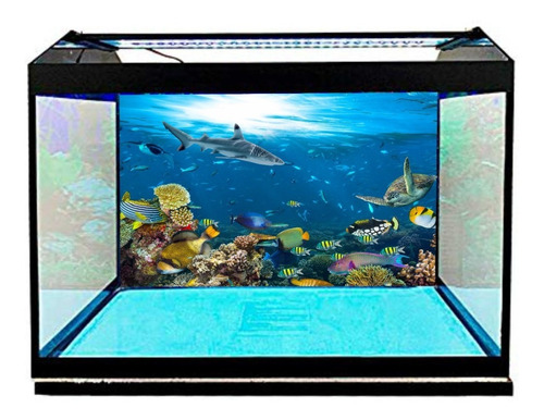Papel De Parede Adesivo Decorativo Fundo Aquário Peixes Aq04