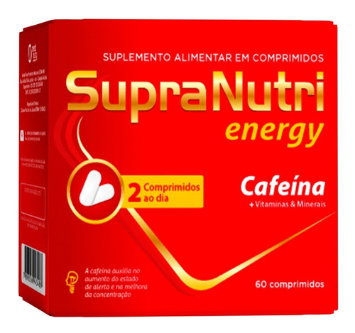 Supranutri Energy, Suplemento Alimentar Cafeína C/ 60cpr