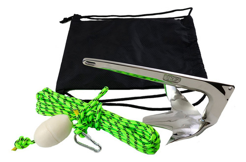 Kit De Âncora Em Aço Inox Polido 2kg Jet Ski Barco Sem Solda