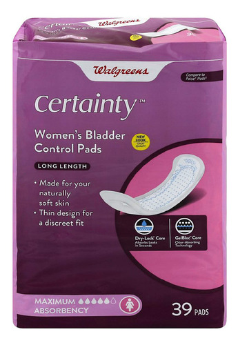 Walgreens Certainty - Almohadillas De Control De Vejiga Para