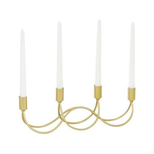 Cosmoliving By Cosmopolitan Candelabro Macizo De Metal, 15 X