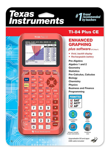 Calculadora Gráfica Texas Instruments Ti-84 Plus Ce, A Color