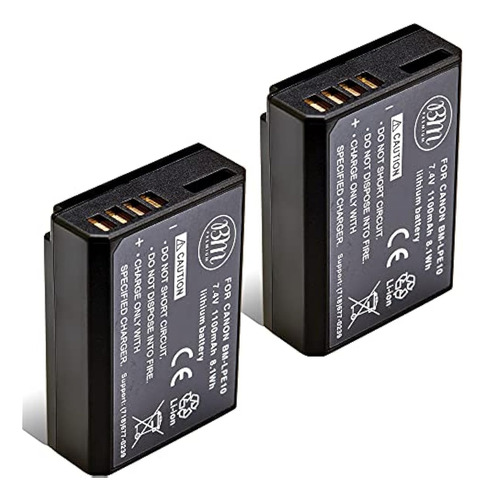 Bm Premium Paquete De 2 Baterías Lp-e10 Para