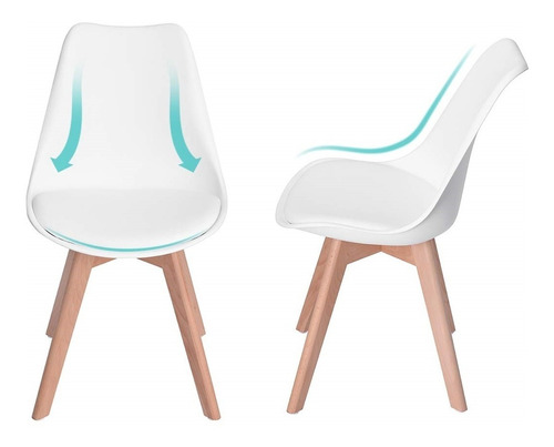 Imagen 3 de 4 de Silla Nórdica (pack 4) Eames Vintage Blancas / Nordik