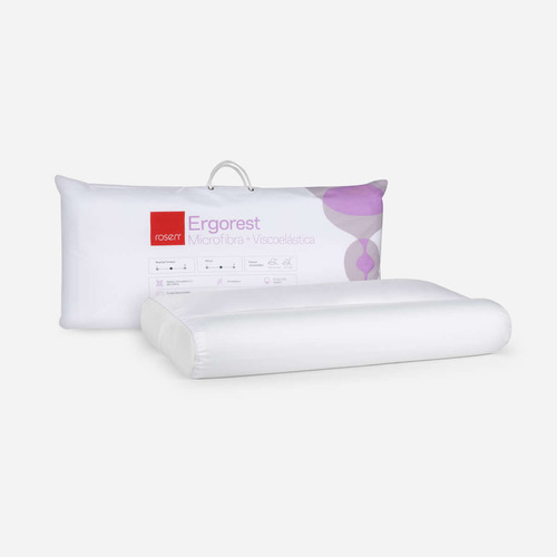 Almohada Rosen Viscoelástica-microfibra Ergorest King Color Blanco