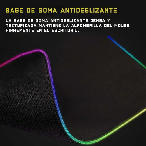Mouse Pad Gamer Luces Led Rgb Retroiluminado Noga Horizon S