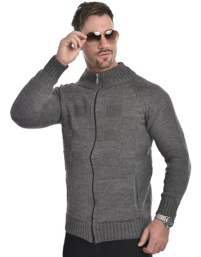 Imagen 3 de 7 de Campera De Lana Hombre Sweater Pullover Cierre Colores
