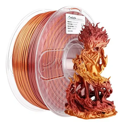 comprar Filamento Amolen Pla 3d, Rojo Oro Brillante, 1 75mm, 1kg