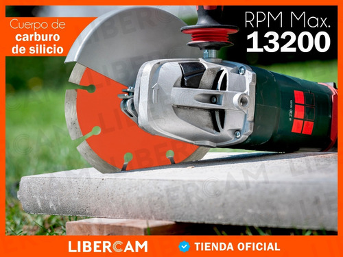Imagen 6 de 10 de Disco Diamantado Para Amoladora Angular 115mm Segmentado