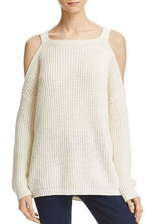 Sweater Hombros Descubiertos Beige Ivory Marca Aqua Talla L