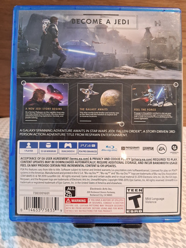 Star Wars Jedi Fallen Order Físico Play Satation 4 (Usado)