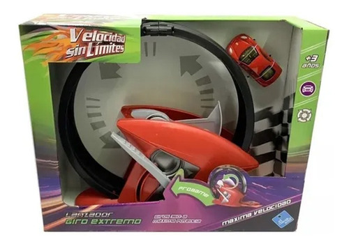 Pista Lanzador De Autos Giro Extremo Tipo Hot Wheels Velocid Color Rojo