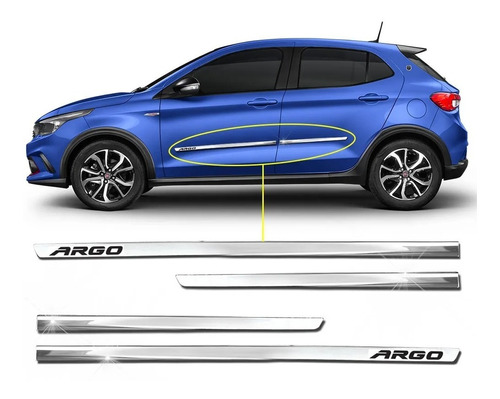 Molduras De Puerta Cromadas Bagueta Fiat Argo