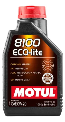 Óleo Para Motor De Carro 8100 Eco-lite 0w-20 1 litro Motul
