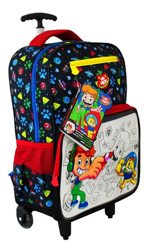Imagem 4 de 10 de Mochila Gato Galáctico + Kit Lancheira + Estojo Youtuber