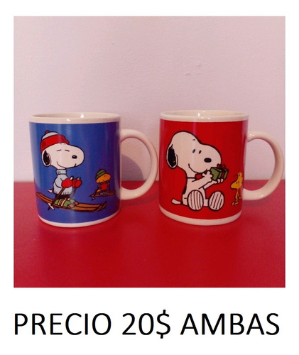 2 Taza Snoopy Grandes Ceramica