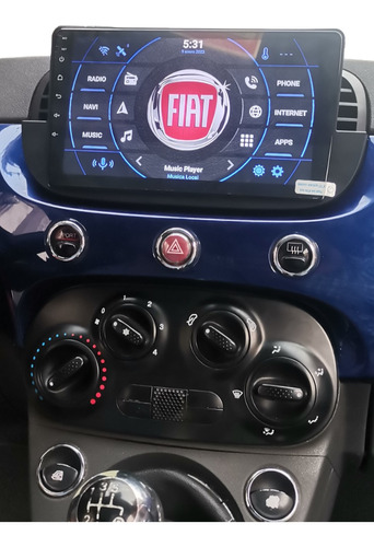 Autoestéreo Android 7' Fiat 500 2007-2015 4+64 Diamante