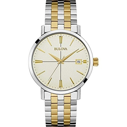 Reloj Bulova Para Hombre 98b255 De Dos Tonos Pulsera De Oro 