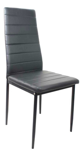 Imagen 5 de 5 de Juego De Comedor Rectangular En Vidrio 4 Puestos Negro