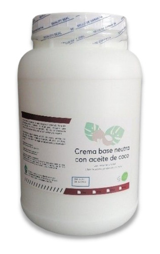 Crema Base Organica Con Aceite De Coco Sin Parabenos 1kg