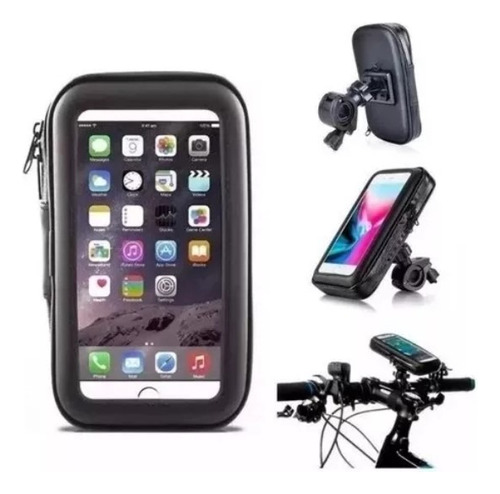 Suporte Impermeável Celular Bike Moto Smartphone 5.5 Cor Preto