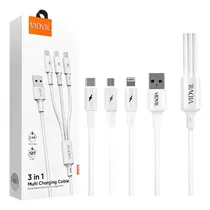 Comprar Cable Multicargador Micro Usb Carga Rápida 3 En 1 Vidvie Col Color Blanco