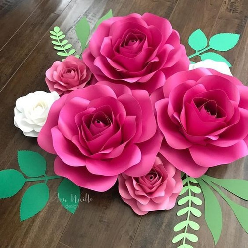 6 Flores Gigante De Papel 24cm 20cmdecoraçao Bodasfesta | Frete grátis