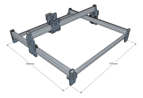 Placa De Montagem Laser Cnc + Roldanas + Perfil 2040