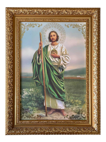 Cuadro San Judas Tadeo 38x50cm Marco Dorado