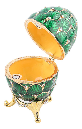 Joyería De Huevo De Pascua Verde Esmaltada De Estilo Vintage