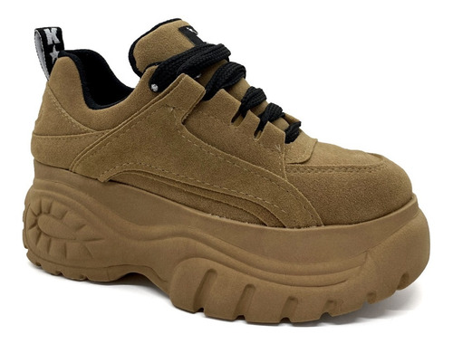 Imagen 2 de 7 de Zapatilla Mujer Sneakers Plataforma Alta Gamuza Ks Art.25