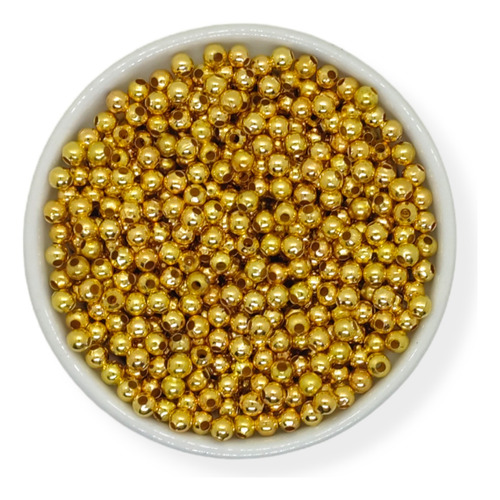 Bola Bolita Perla Metal Dorado 4mm 100gr 1060u Armar Bijou