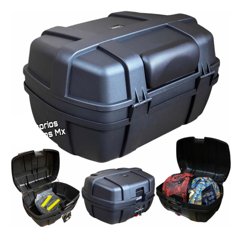 Caja Moto Para 2 Cascos Respaldo Acojinado Baul Maletero Ns 