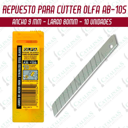 Cuchillas Acero Inoxidable 9mm Olfa Ab - 10s X10 Microcentro