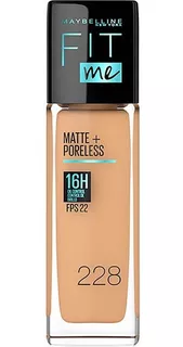 Base de maquillaje líquida Maybelline New York Fit Me Matte + Poreless tono 228 soft tan - 30mL