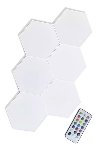 Set De 6 Luces Hexagonales Led Rgb Con Control
