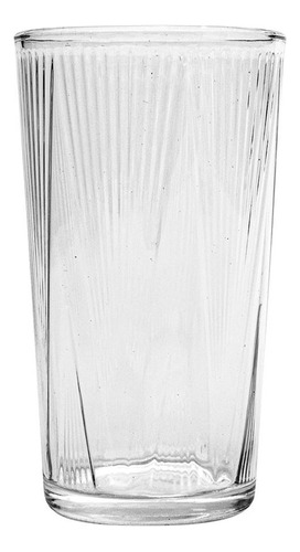 Set X6 Vaso Alto Topacio Agua Refresco Jugo En Vidrio 336ml Color Transparente