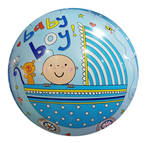 Globo Bomba Metalizado Baby Shower Coche Niño Niña Bebe